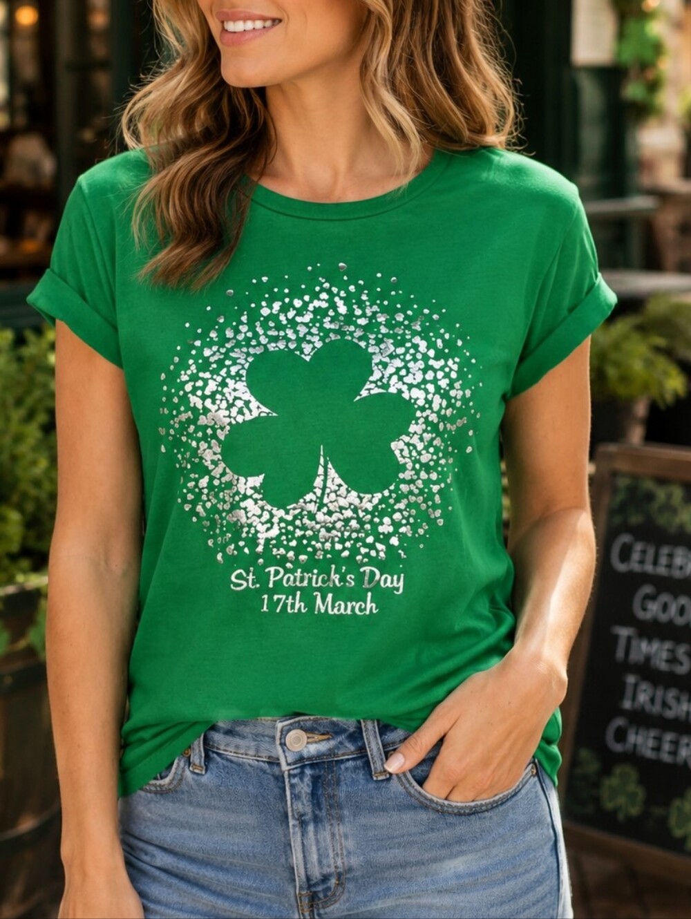 Raglan Road Disney Springs St Patrick's Day Shamrock Graphic Tee Green S
